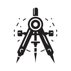 Drafting Compass silhouette vector illustration