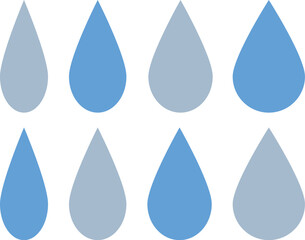 雨の雫のアイコン　ベクター　Water drop shape. Water or oil drop.