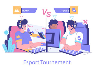 Esport. Flat Vector Illustration