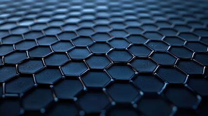 Obraz premium Abstract Hexagon Pattern Dark Blue 3D Technology Background