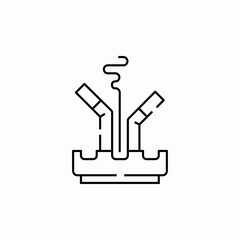 cigarettes ash tray icon sign vector