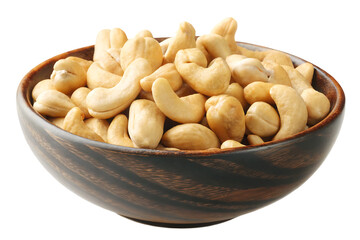 Cashew nuts in a bowl isolate on white background.AI GENERATED