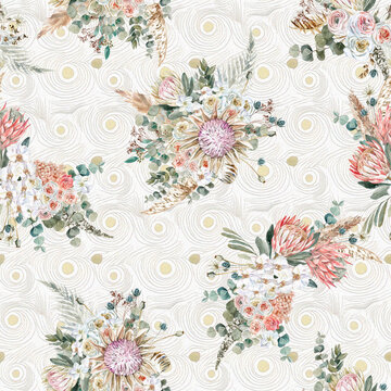 Vintage watercolor floral pattern design