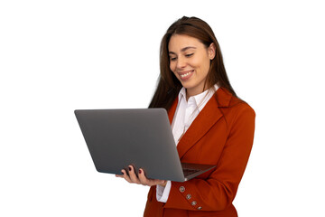 Young Latina businesswoman working on a laptop