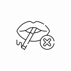 smoking lips prohibited icon sign vector