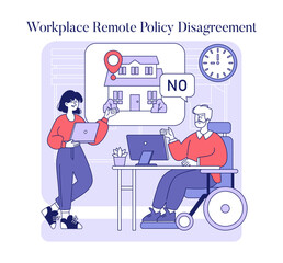 Workplace Disputes. Flat Vector Illustration