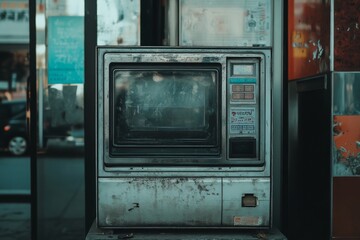 Obraz premium Vintage Vending Machine on City Street in Japan