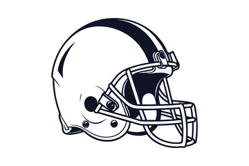 Fototapeta premium american football helmet silhouette vector on white background