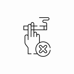 smoking prohibited hand icon sign vector