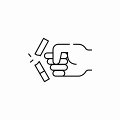 smoking quit fist punch icon sign vector
