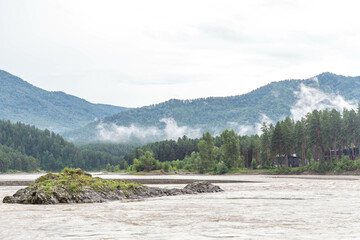 Manzherok rapids (or Manzheroksky thresholds or Manzheroksky barriers) on the Katun River....
