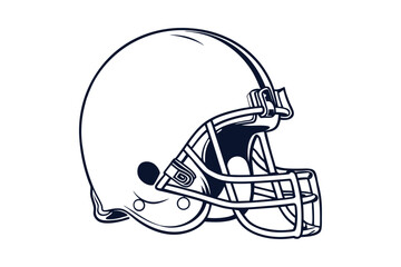 Fototapeta premium american football helmet silhouette vector on white background
