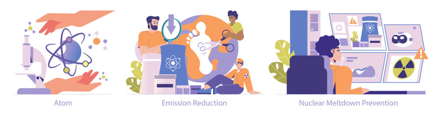 Nuclear Power. Flat Vector Illustration