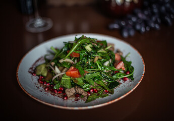 platter of salad on a restaurant table