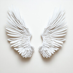 Elegant paper wings symbolizing freedom, creativity, and artistic expression.