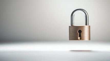 Fototapeta premium A close-up of a brass padlock symbolizing security and protection in business.