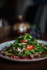 platter of salad on a restaurant table