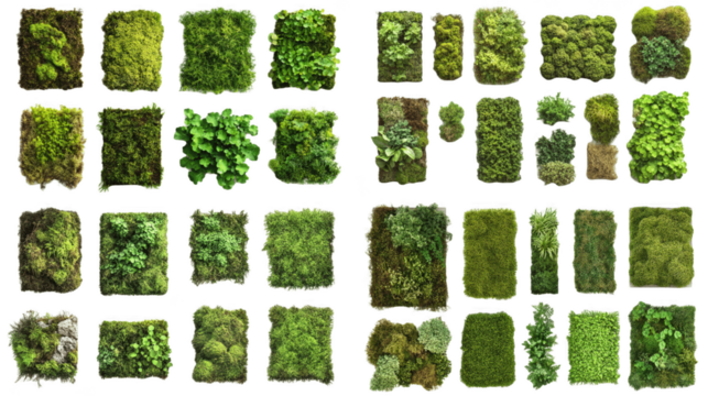 Intricate Green Moss Wall Art Design