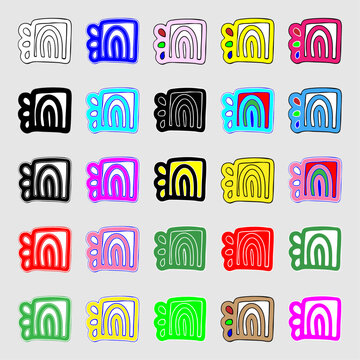 doodle colorato rappresenta un arcobaleno