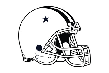 Fototapeta premium american football helmet silhouette vector on white background