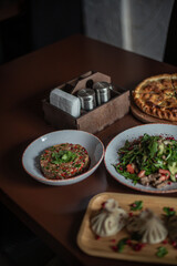 Georgian cuisine on the restaurant's table