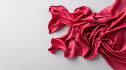 Naklejka premium Minimalist composition of vibrant red material with elegant folds