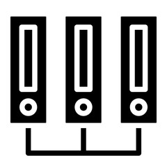 Network servers in data center icon. 