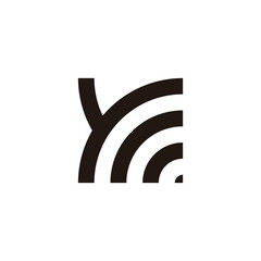 Letter Y wifi, signal geometric symbol simple logo vector
