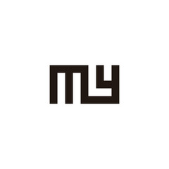 Obraz premium Letter m L y square, connect geometric symbol simple logo vector