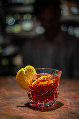 the process of preparing alcoholic beverages at the bar