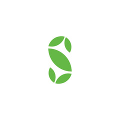 Letter S leaves geometric symbol simple logo vector