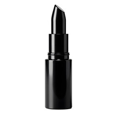 Front view of a black eyeliner bottle with no labels isolated on a white transparent background.