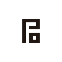 Obraz premium Letter P, F and o square geometric symbol simple logo vector