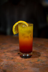 the process of preparing alcoholic beverages at the bar