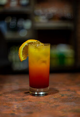 the process of preparing alcoholic beverages at the bar