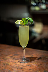 the process of preparing alcoholic beverages at the bar