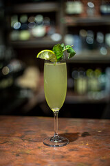 the process of preparing alcoholic beverages at the bar