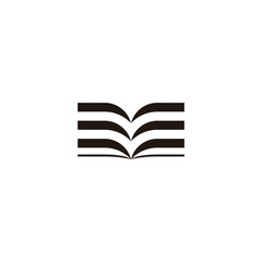 Book, letter E geometric symbol simple logo vector