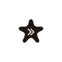 Obraz premium Direction in Star, geometric symbol simple logo vector