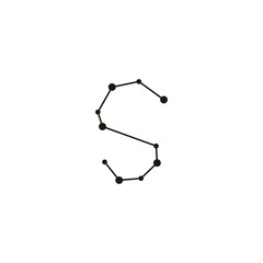 Letter S molecules, modern geometric symbol simple logo vector