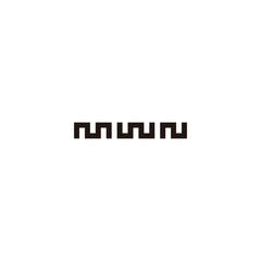 Letter M, W and N square geometric symbol simple logo vector