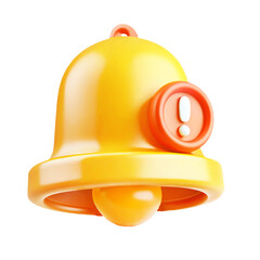 Fototapeta premium 3D render notification bell icon 3d cartoon style illustration 
