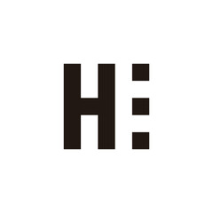 Letter H build, square geometric symbol simple logo vector