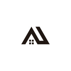 Letter N property, house geometric symbol simple logo vector