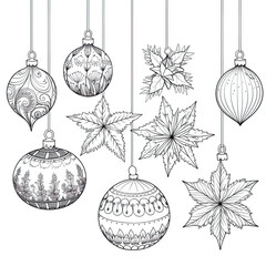 set of christmas balls