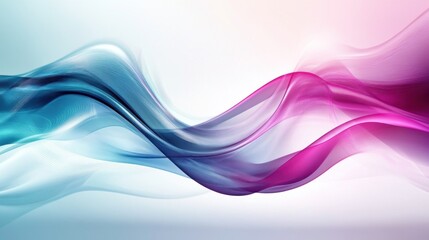 Naklejka premium Abstract Fluid Waves an aesthetic background featuring flowing, fluid wave patterns in vibrant turquoise, magenta, and white with a glossy,