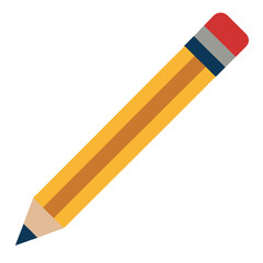 Pencil flat vector illustration with eraser