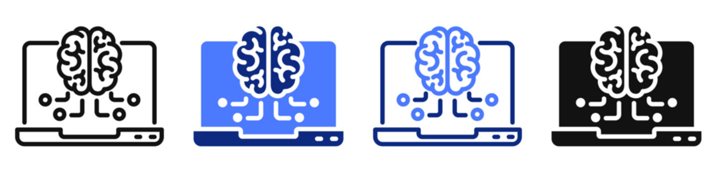 Vector icon or logo related to machine learning, artificial intelligence, data science. Symbol for website or app ui, logo design, illustration