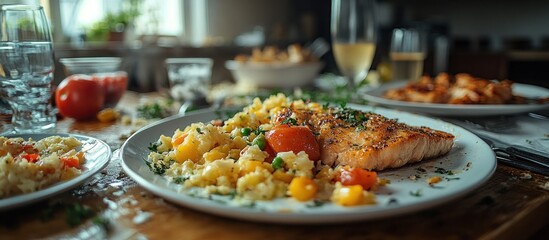 Fototapeta premium Grilled Salmon with Risotto