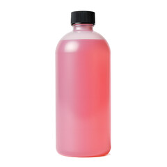 Front view of a light pink toner bottle with no labels isolated on a white transparent background.